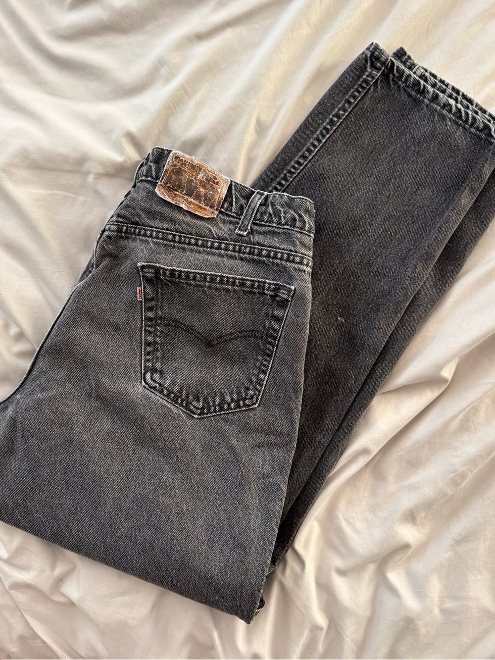 Vintage Levis 545 Black Loose USA 38x30 Brown Tab Workwear Grunge 90s Jeans